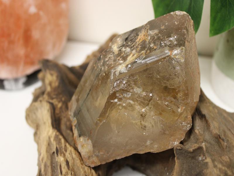 Large Brazilian Citrine Point w/ Tourmaline