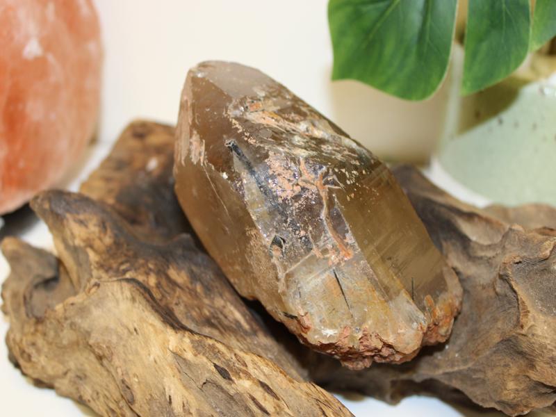 Large Brazilian Citrine Point w/ Tourmaline
