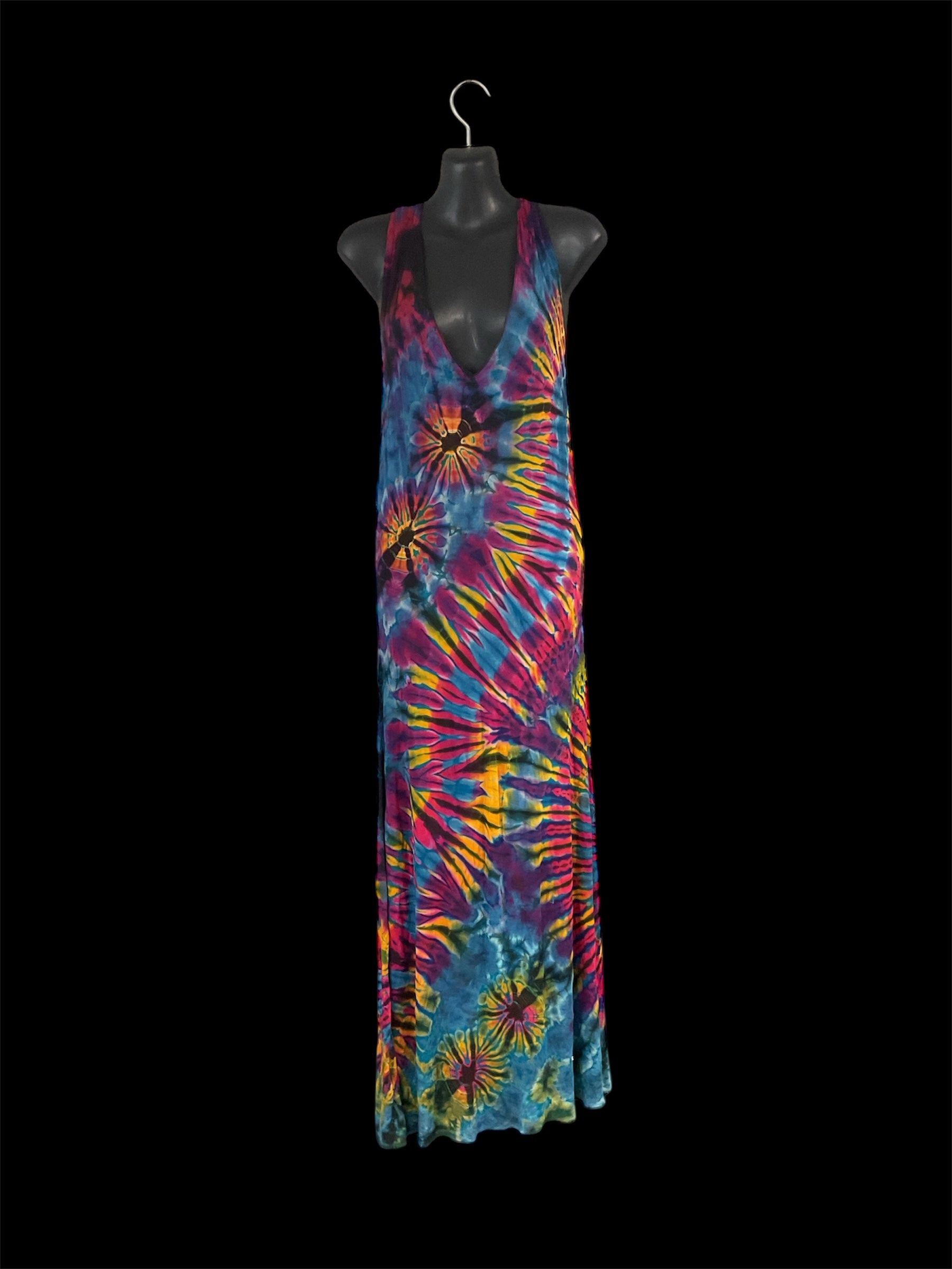 Long reversal Tie-dyed dress