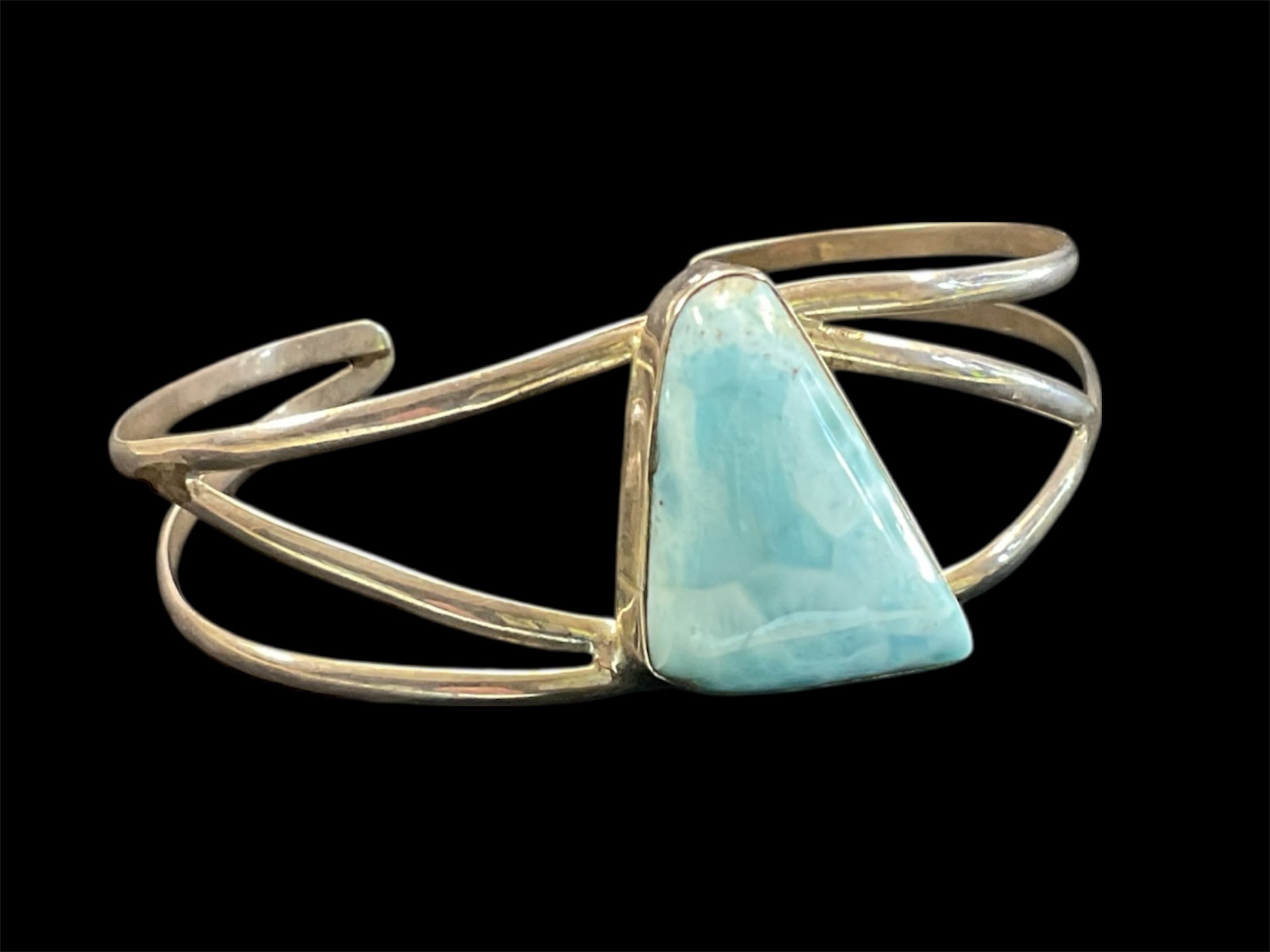 Silver Larimar cuff