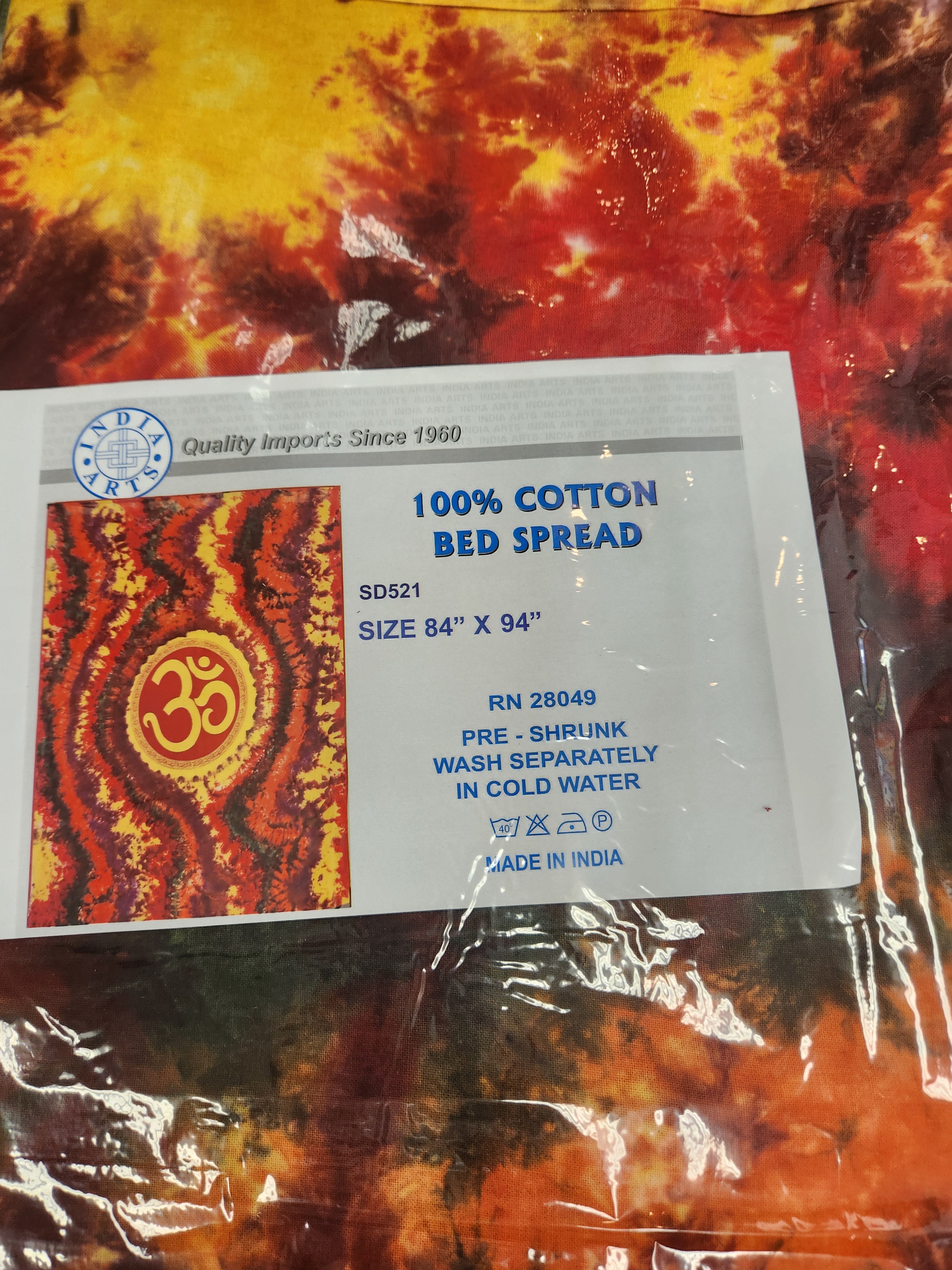 Tie-dyed Om tapestry 84" x 94"