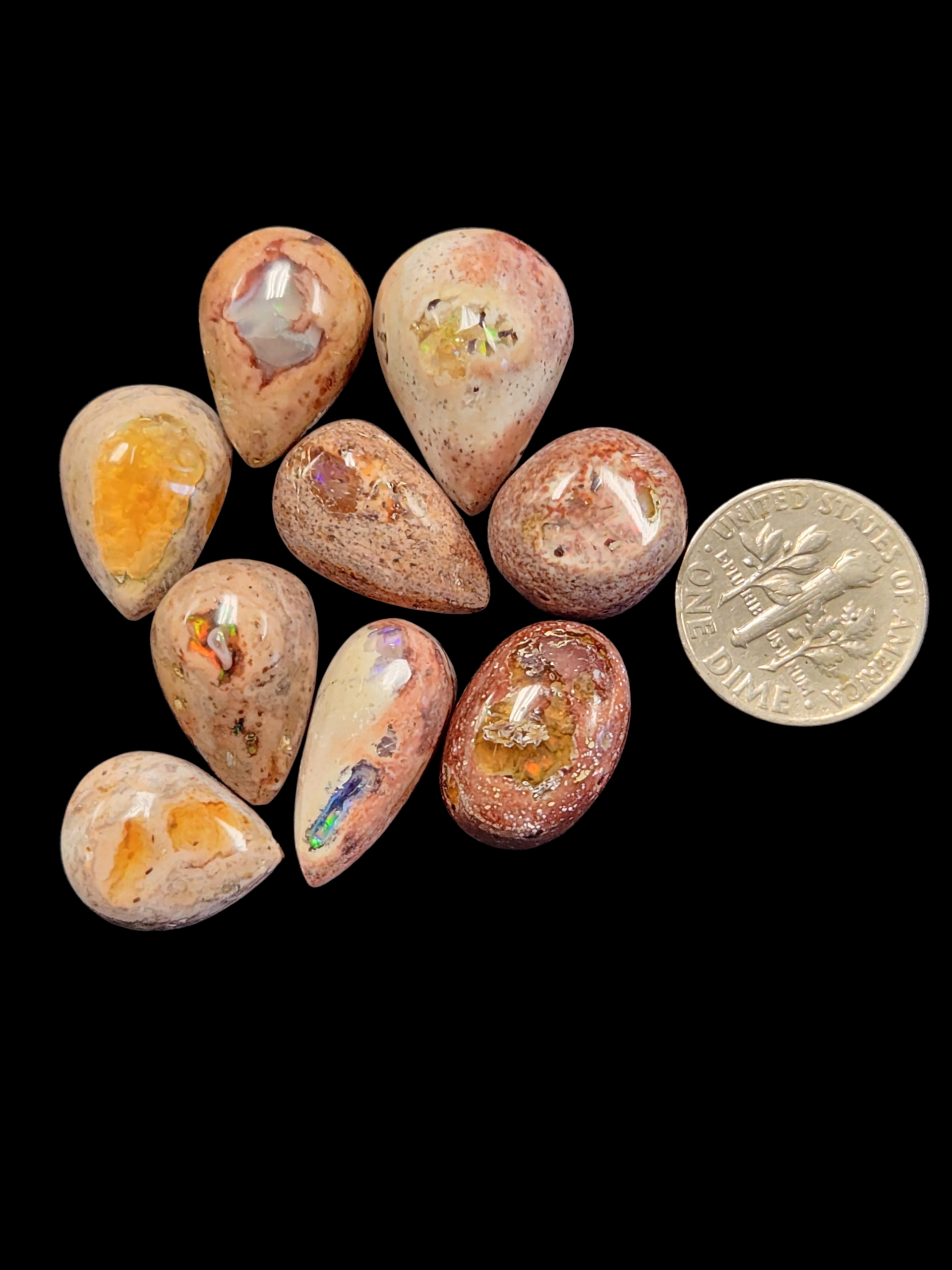 Mexican opal cabs on matrix