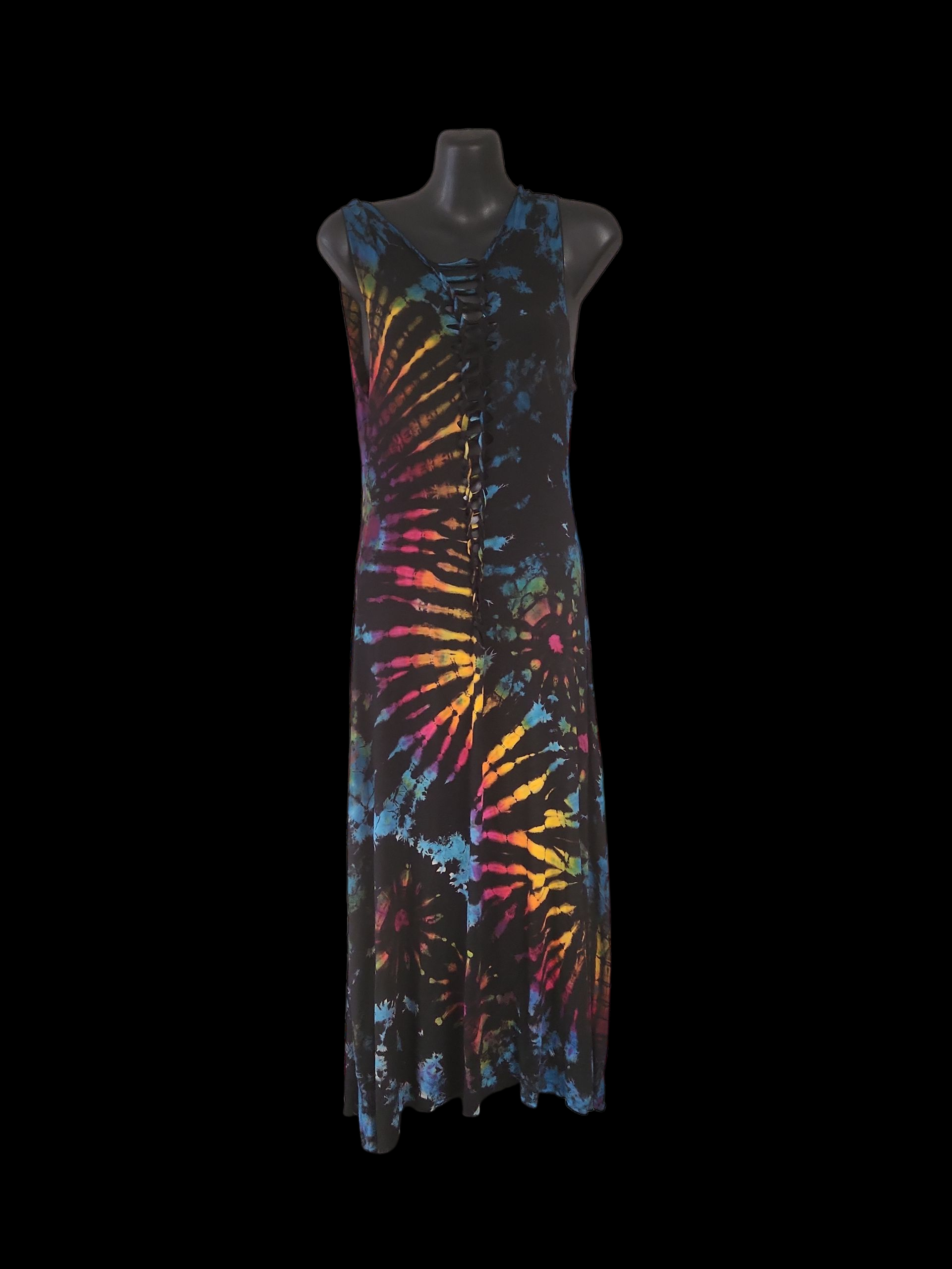 Women's tie-dye dress with front slits