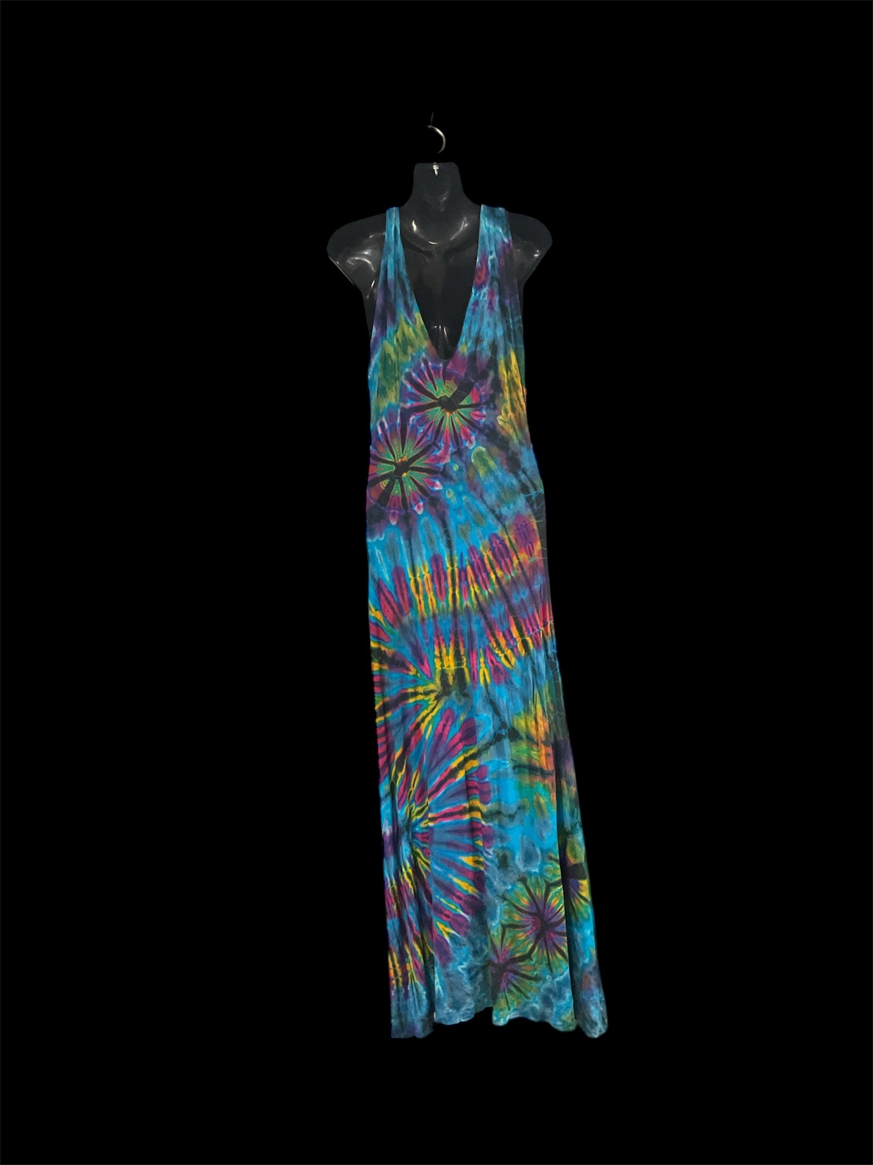 Long reversal Tie-dyed dress