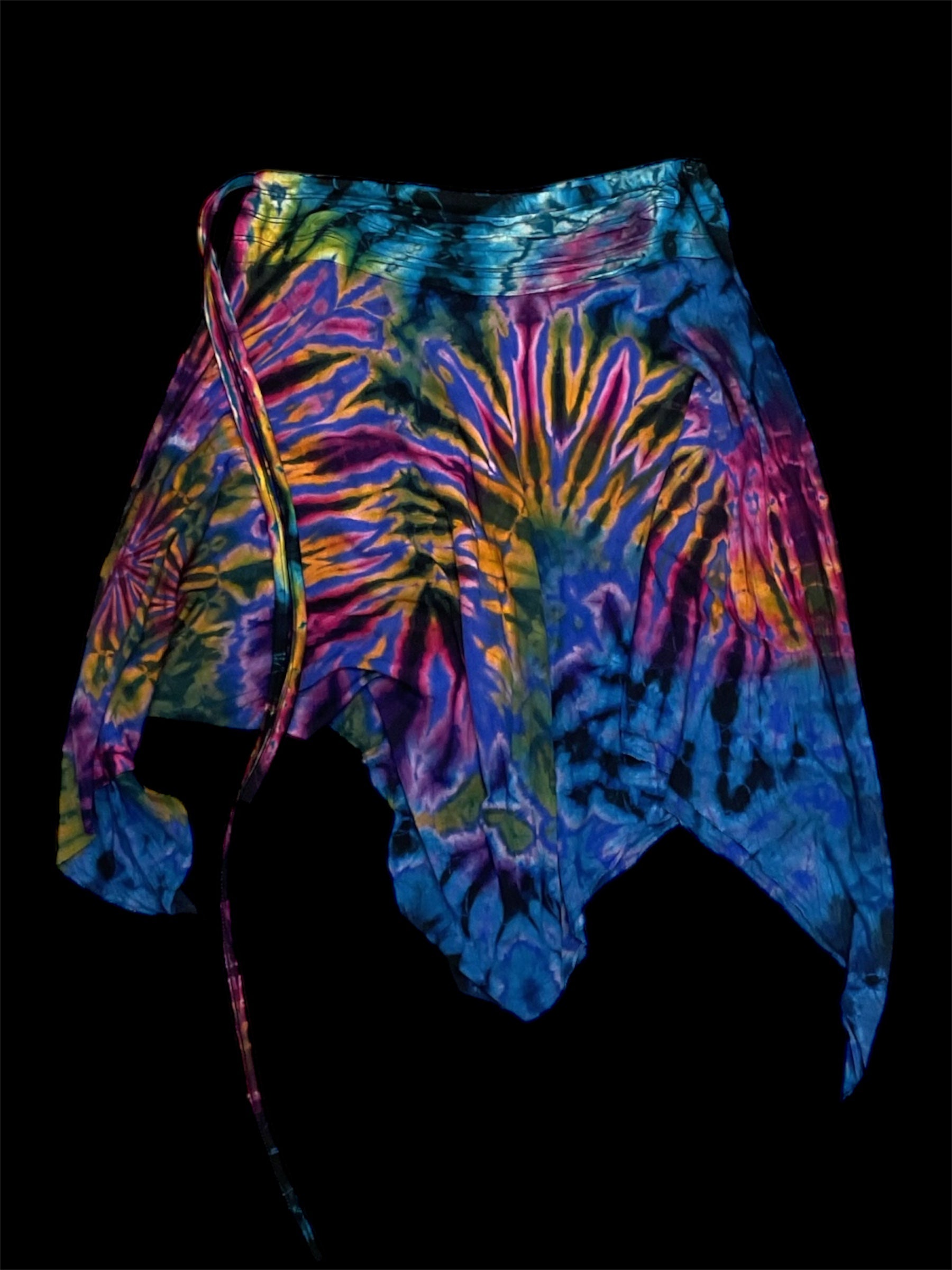 Tie-dyed fairy skirt w/ pull strings