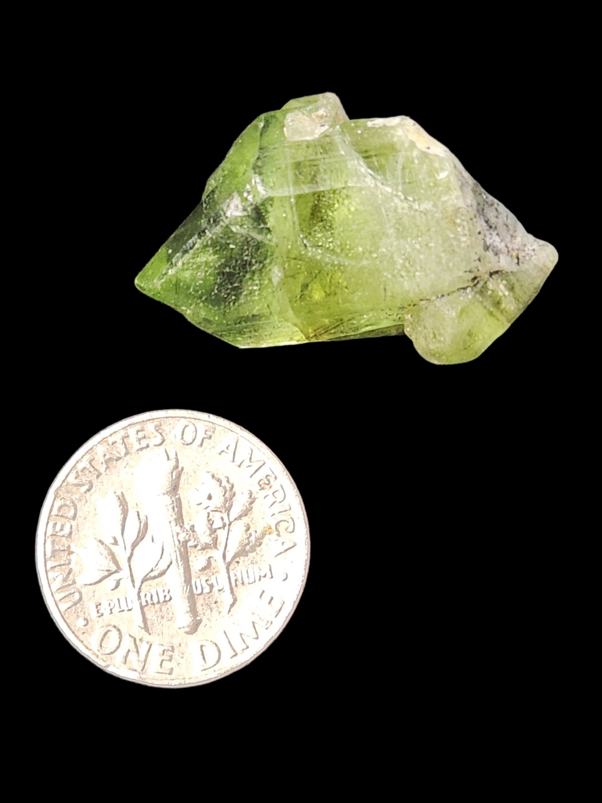 Peridot w/ ludwigite inclusion