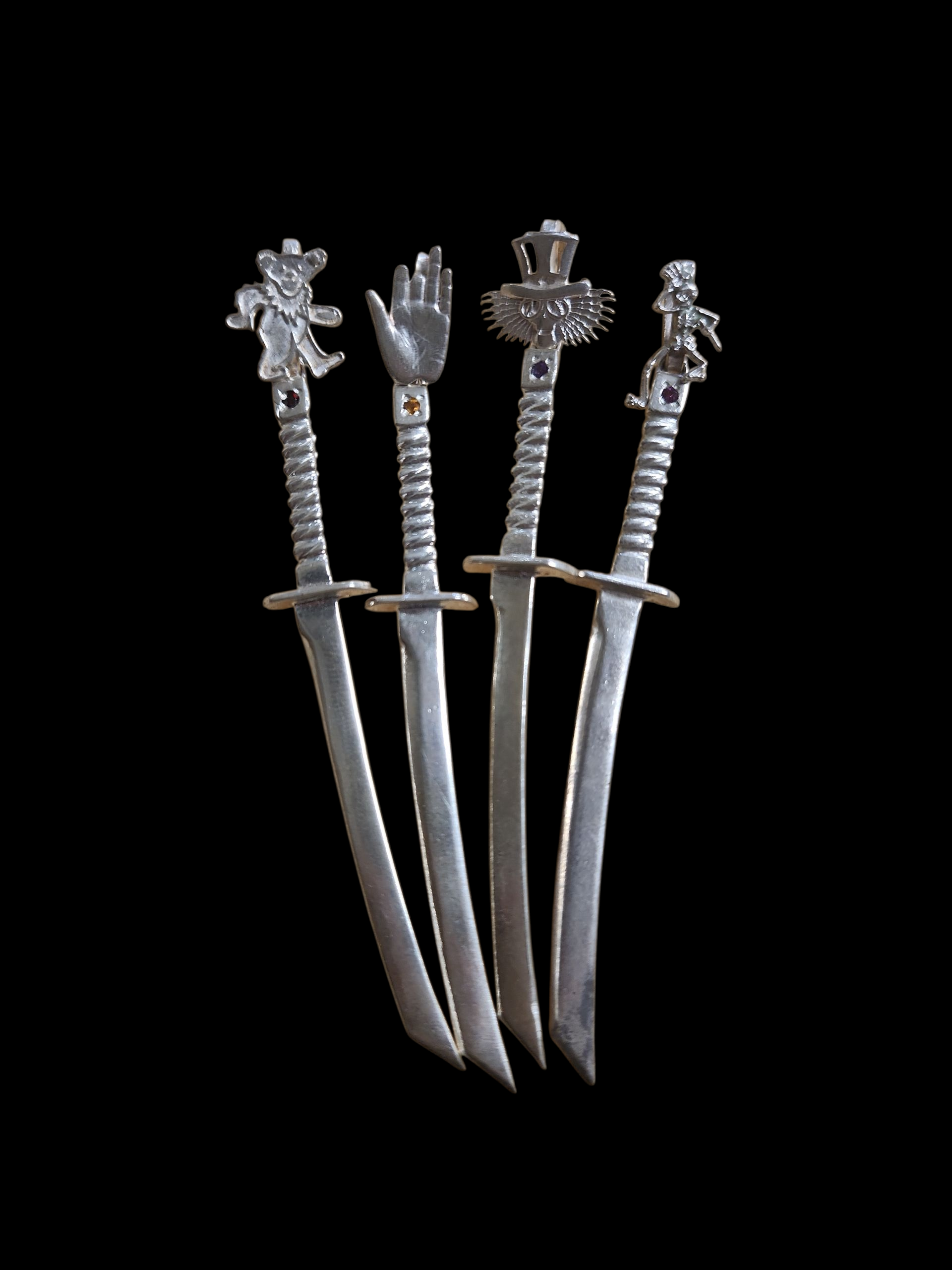 Silver GD-inspired katana pendants