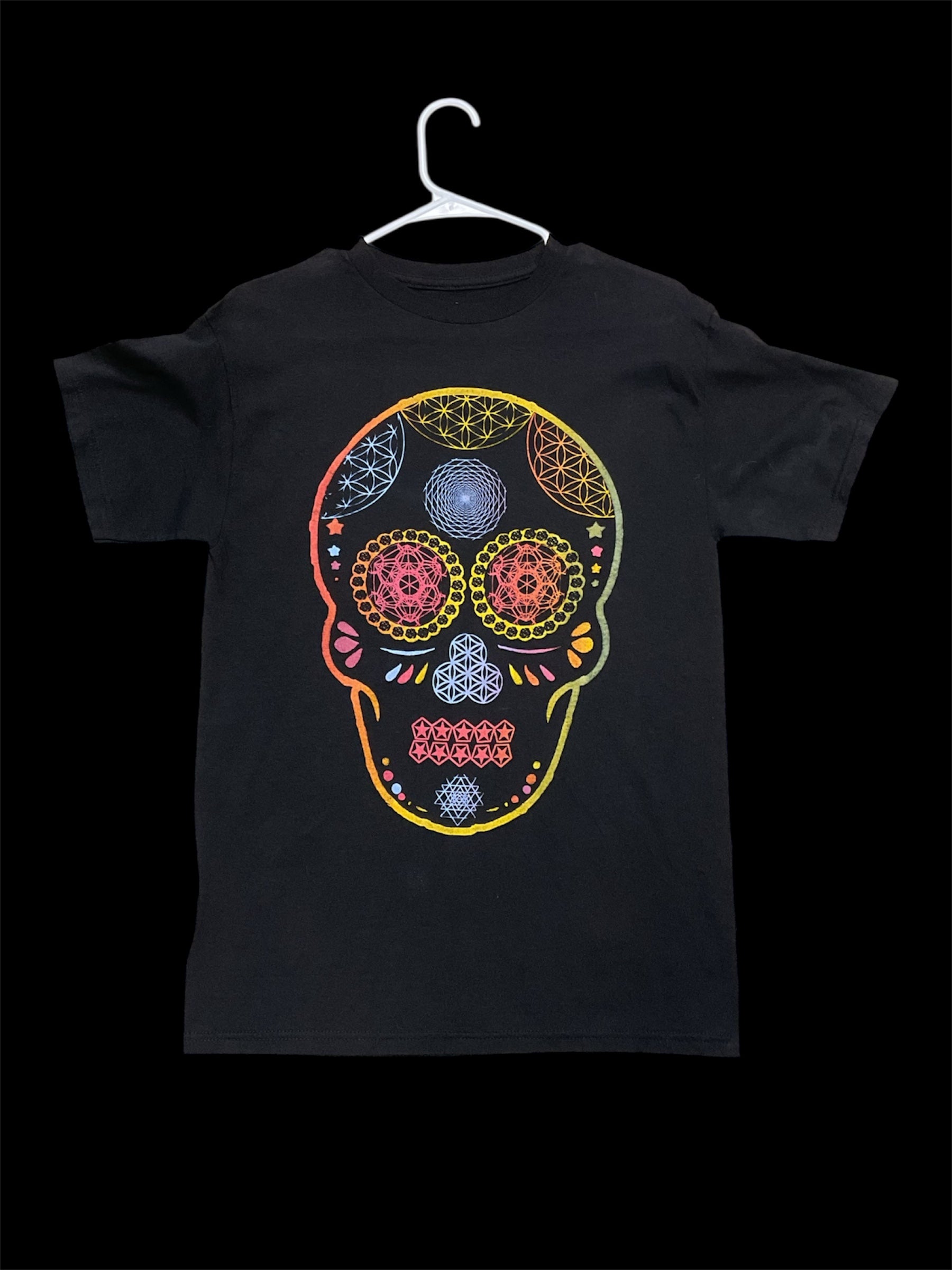 Sacred geometry sugar skull shirt
